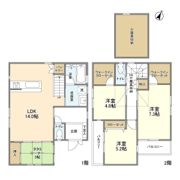 東大阪市稲田本町一丁目戸建の間取り画像