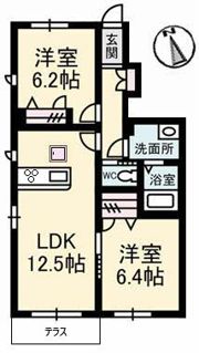 グランブーケ B棟の間取り画像