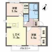 ボナール上安 A棟の間取り画像