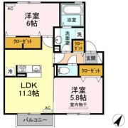 ヴィラージュ月出 B棟の間取り画像