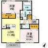 ヴィラージュ月出 B棟の間取り画像