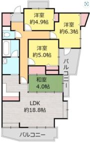 ベルハーモニー麻里布の間取り画像