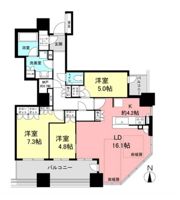 クレヴィアタワー大阪本町の間取り画像