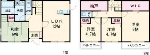 中道町夢叶借家の間取り画像