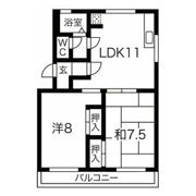 箕ノ手ハイツAの間取り画像