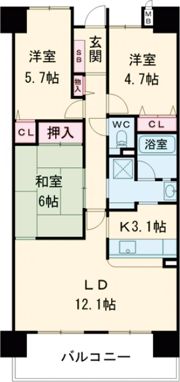 バンベールつつじが丘の間取り画像