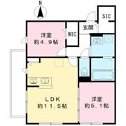 ユアメゾン 富松の間取り画像