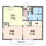 ハピネス Bの間取り画像