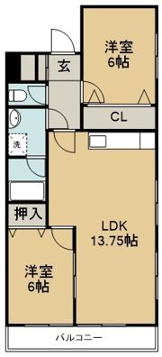 サンステージ北沖洲Ⅰの間取り画像