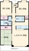 グランパス富田林の間取り画像