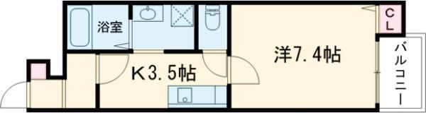 クレアール朝日町の間取り画像