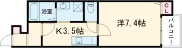 クレアール朝日町の間取り画像