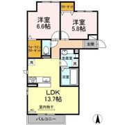 シンディパレス/ハートンD ハートンDの間取り画像