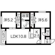 cortile曙B(コルティーレ曙B)の間取り画像