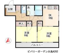ビバリーガーデン大島Aの間取り画像