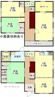 玖珂町鞍掛貸家の間取り画像
