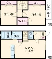 Attrese東浜Bの間取り画像