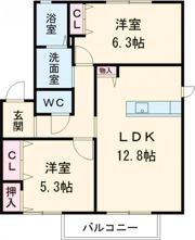 サウスナチュラルコート A棟の間取り画像
