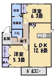 サウスナチュラルコートAの間取り画像