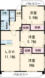 プライムガーデン下関の間取り画像