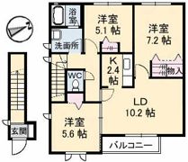 ブランドール ユー A棟の間取り画像