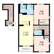 スクエアガーデン Cの間取り画像