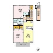 プランドール陽東 Aの間取り画像