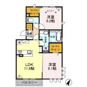 ﾛｲｼﾞｪﾝﾄﾊﾟｰｸｽ ﾚｲｸﾀｳﾝ Ⅱ Lの間取り画像