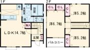 Casa GlicinaⅡE棟の間取り画像