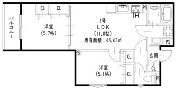 ピレーネ一津屋の間取り画像