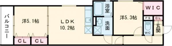 ピレーネ一津屋の間取り画像