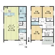 松山市室町戸建の間取り画像