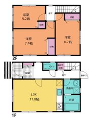 小手指南5丁目戸建貸家の間取り画像