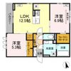 DーROOM六十人町 Bの間取り画像