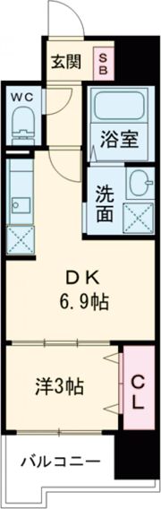 S-RESIDENCE六ツ門abreastⅡの間取り画像