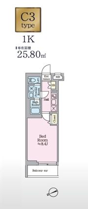 アイルグランデ押上ノースドゥーエの間取り画像