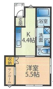 メゾン・ド・パステル台町Fの間取り画像