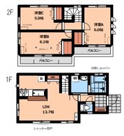 小川町1丁目戸建賃貸住宅の間取り画像