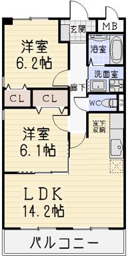 カーサ犬山Ⅱの間取り画像
