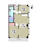 千代田マンション 川越の間取り画像