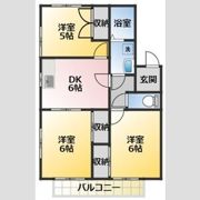 フラット・サプレス市川 A(V)の間取り画像