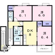 メルベーユ弐番館の間取り画像