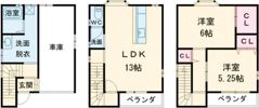 中津戸建の間取り画像