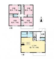 流山市加戸建貸家 A棟の間取り画像