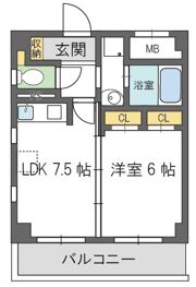 TSカーサSECONDOの間取り画像