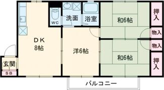 メゾンソレイユ中山I番館の間取り画像