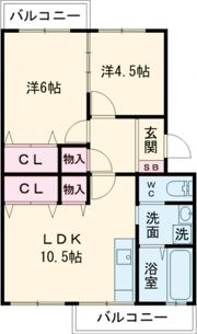 コーポラス城南の間取り画像