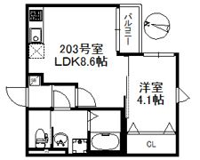 メゾンソレイユ久留米Aの間取り画像