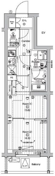 PREMIUM CUBE 中野新橋 DEUXの間取り画像