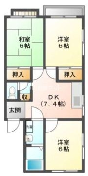 コーポ岡登の間取り画像